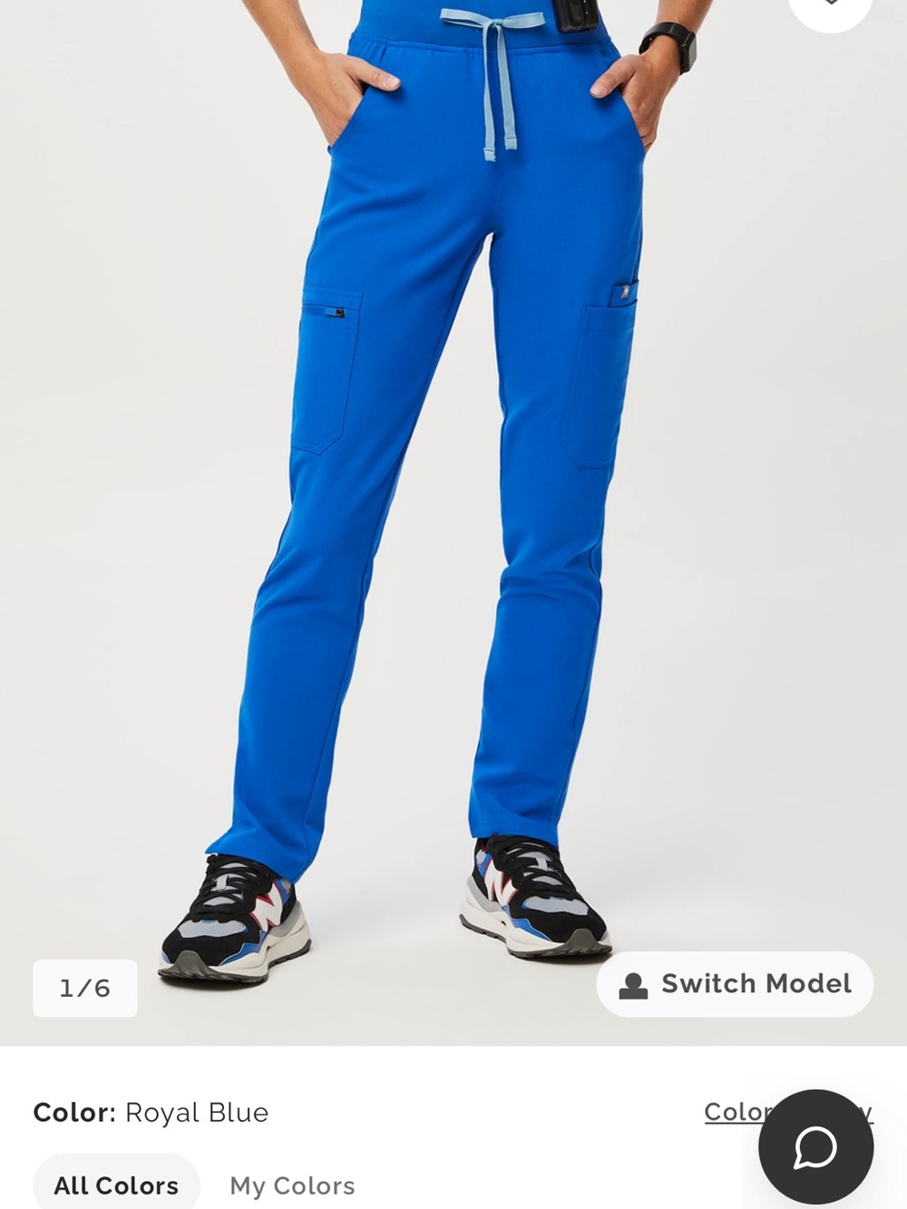 Figs Royal Blue Rafaela Top and Yola skinny Jogger Set - Picture 3 of 3